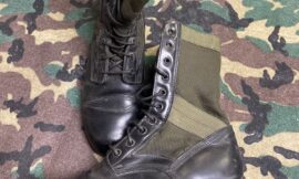 US Panama Sole Jungle Boots – Olive Green Canvas and Leather Shoes Ranger (7 1/2 ) (6336)