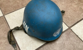 UN Blue Schuberth Combat Helmet made with Kevlar (1990s UNOSOM KFOR) (6824)