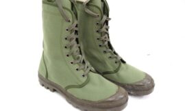 French Army Jungle Boots Canvas Upper With Rubber Sole Lightweight Olive Boot (6419)